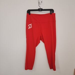 Peloton Women’s Red High Waisted Cropped Cycling Athleisure Legging Size 1X